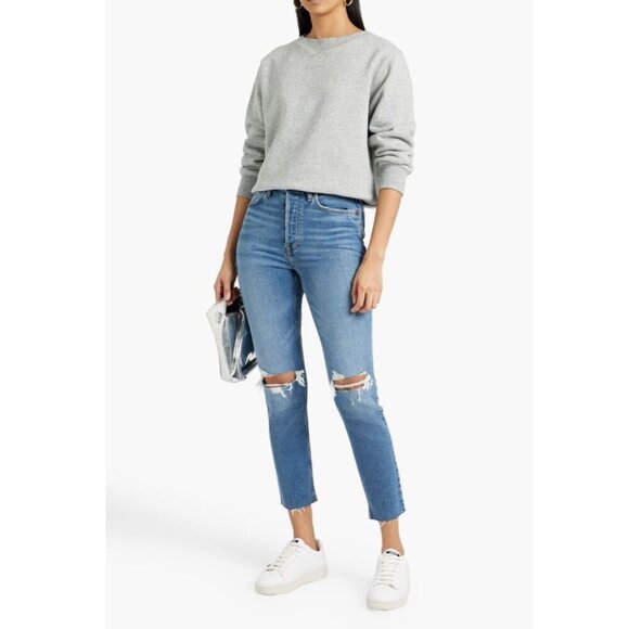 Re/Done 90s cropped distressed high-rise skinny jeans Women's Size 26 - Picture 12 of 12